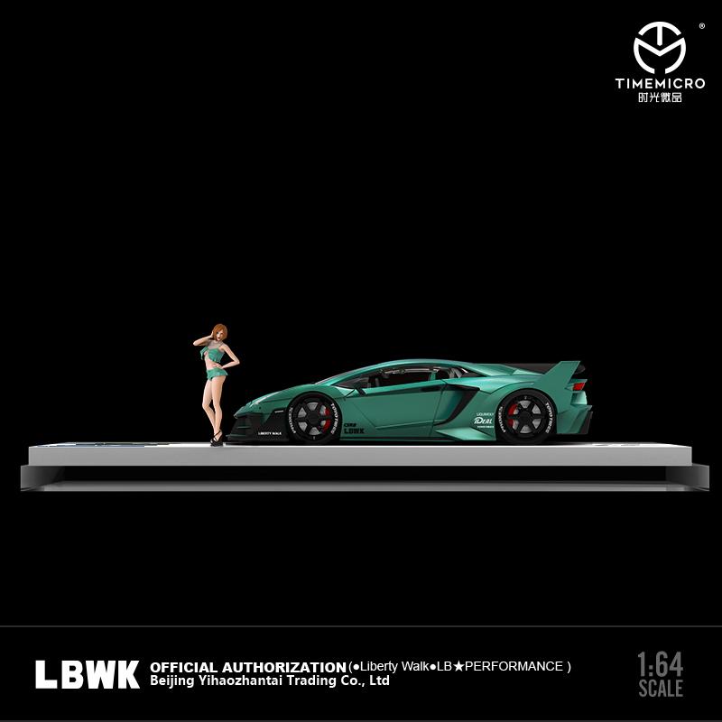 PREORDER TIME MICRO 1/64 LBWK LP700 GTEVO Green with Figurine (Approx. Release Date: AUGUST 2023 and subject to the manufacturer's final decision)