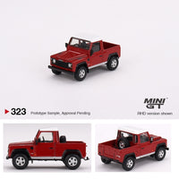 MINI GT 1/64 Land Rover Defender 90 Pickup Masai Red LHD MGT00323-L