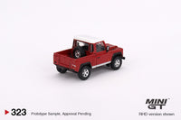 MINI GT 1/64 Land Rover Defender 90 Pickup Masai Red LHD MGT00323-L