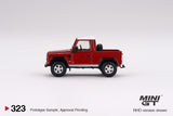 MINI GT 1/64 Land Rover Defender 90 Pickup Masai Red LHD MGT00323-L