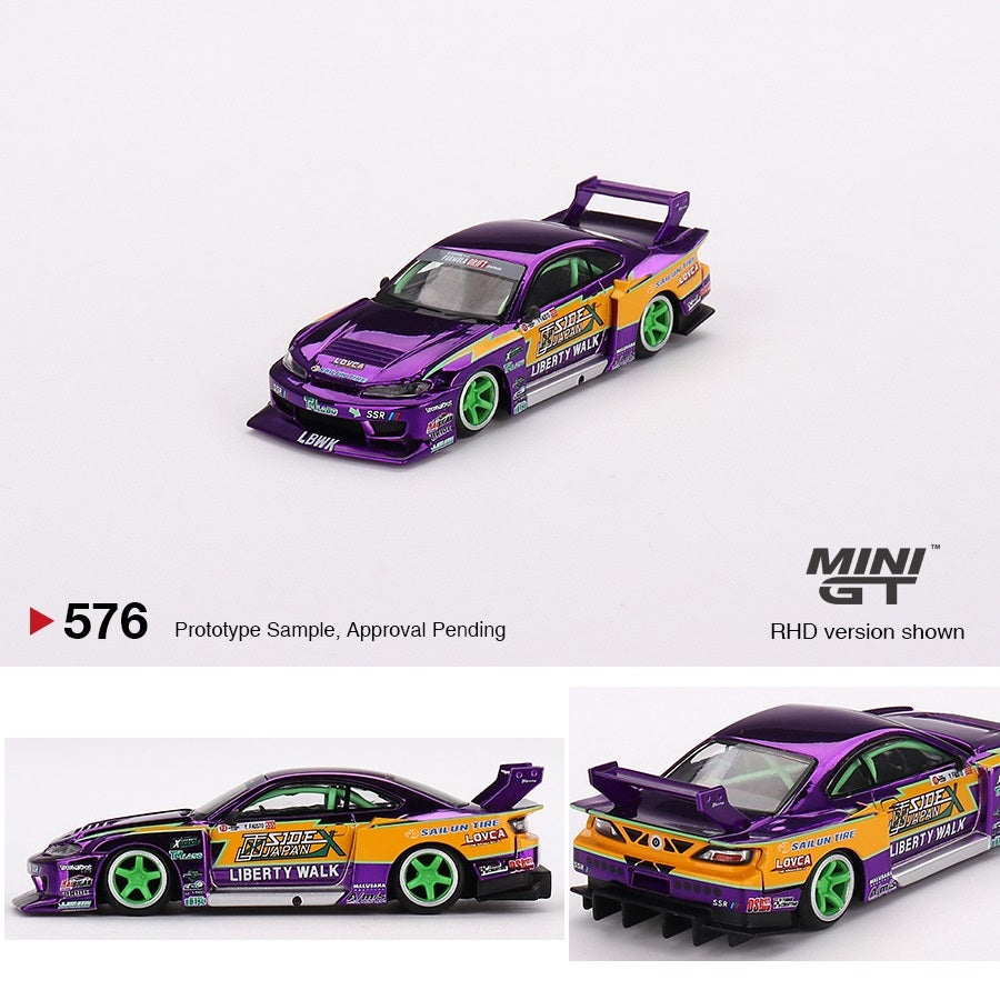MINI GT 1/64 Nissan S15 SILVIA LB-Super Silhouette #555 2022 Formula Drift Japan MGT00576-R
