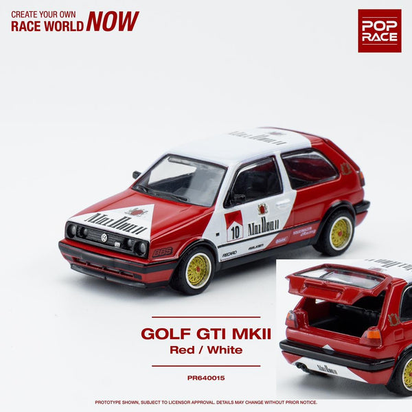 POPRACE 1/64 Golf GTI Red/White  PR640015