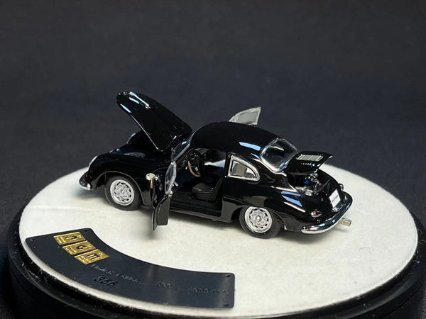 PGM 1/64 Porsche 356 Black (Fully Opened with Delux Round Display 