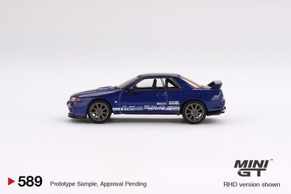 MINI GT 1/64 Nissan Skyline GT-R Top Secret VR32 Metallic Blue MGT00589-R