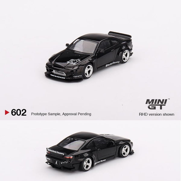 PREORDER MINI GT 1/64 Nissan Silvia (S15) Rocket Bunny Black Pearl RHD MGT00602-R (Approx. Release Date : OCTOBER 2023 subject to manufacturer's final decision)