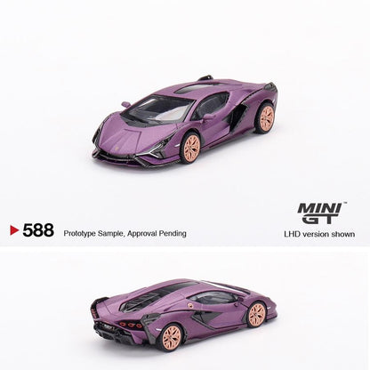 MINI GT 1/64 Lamborghini Sián FKP 37 Matte Viola SE30 LHD MGT00588-L