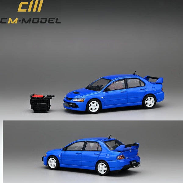 PREORDER CM MODEL 1/64 Mitsubishi Lancer Evo IX Blue with Engine (Approx. Release Date : August 2023 subject to manufacturer's final decision)