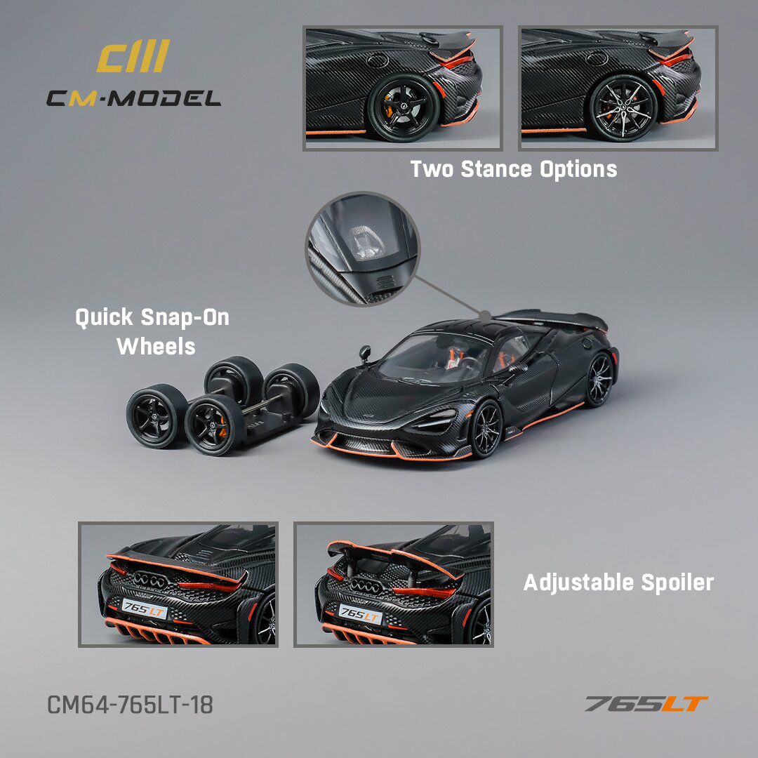 CM MODEL 1/64 Mclaren 765LT Full Carbon with Orange Line – Tokyo