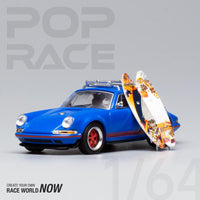 POPRACE 1/64 SINGER 964 BLUE WITH WAKEBOARD PR640018