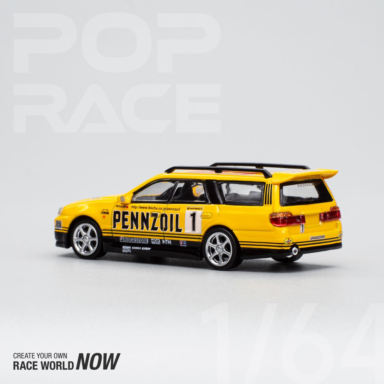 POPRACE 1/64 STAGEA PENNZOIL Yellow PR640021