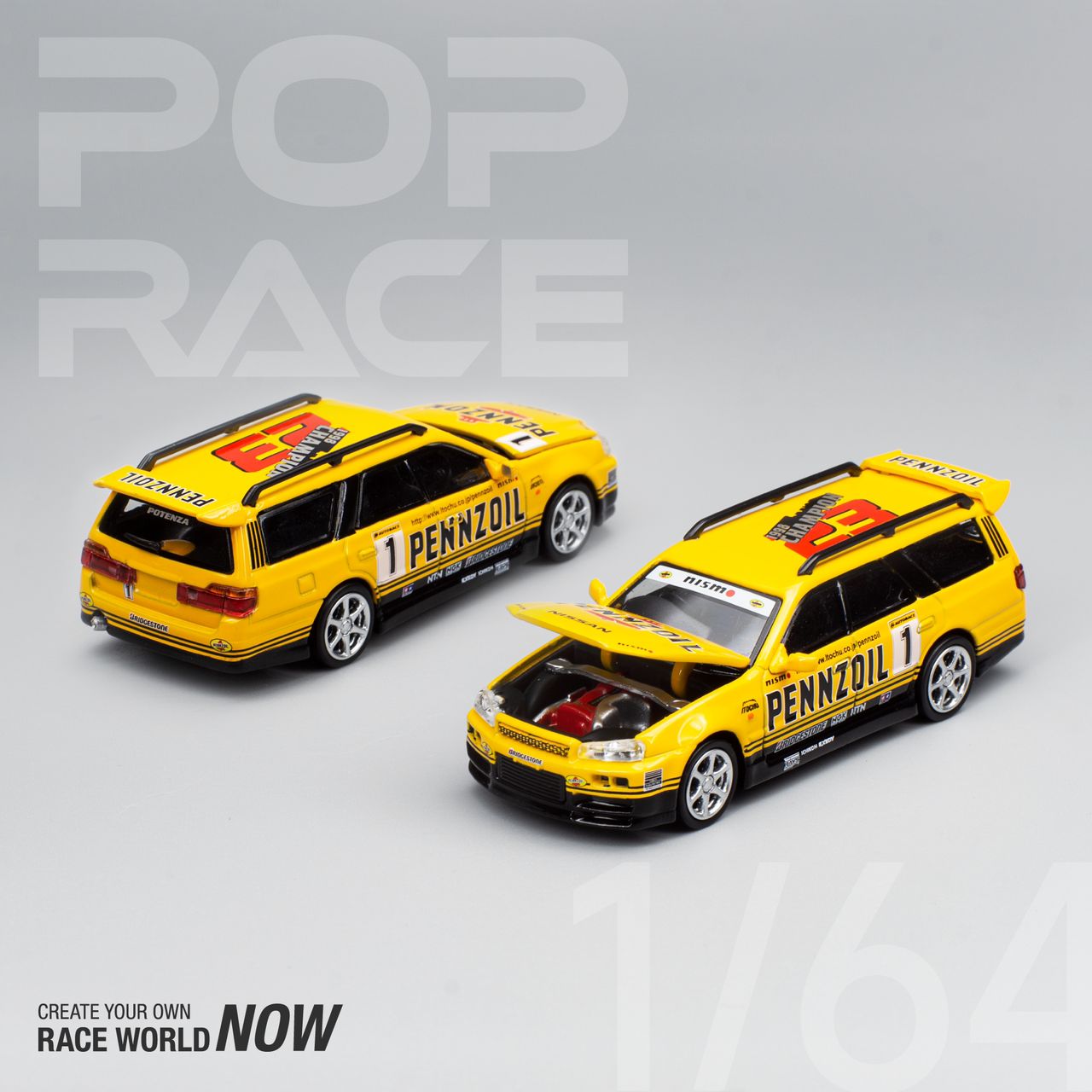 POPRACE 1/64 STAGEA PENNZOIL Yellow PR640021