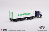 MINI GT 1/64 Western Star 49X Blue with 40' Reefer Container "EVERGREEN" MGT00597-L