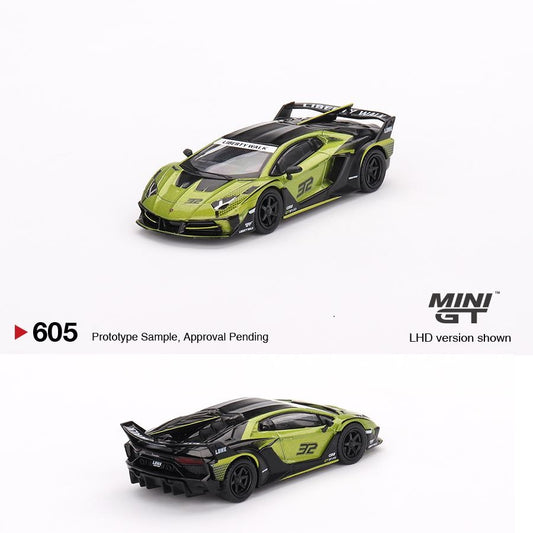 MINI GT 1/64 Lamborghini LB Silhouette WORKS Aventador GT EVO Lime LHD MGT00605-L