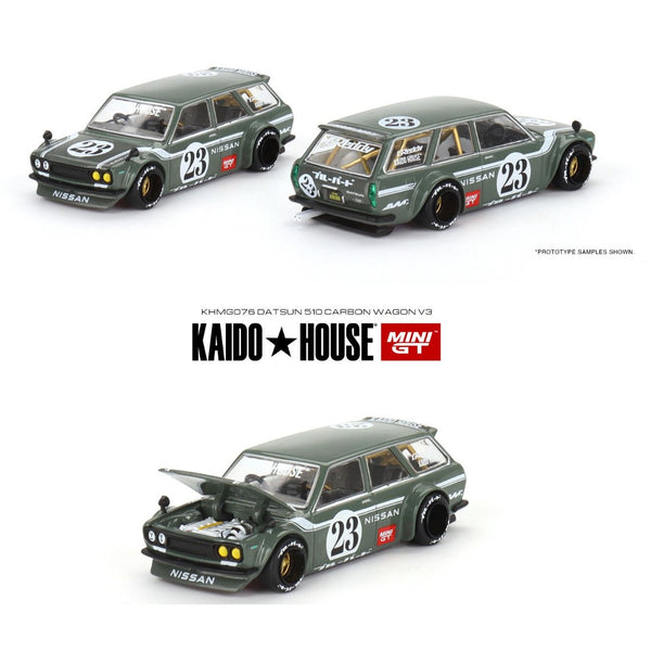 MINI GT x Kaido House 1/64 Datsun KAIDO 510 Wagon CARBON FIBER V3 KHMG076