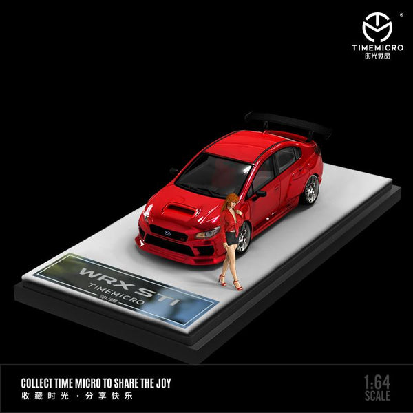 TIME MICRO 1/64 Subaru WRX STi Transpartent Red with Figurine