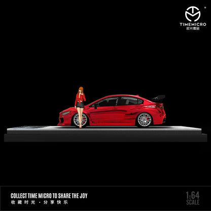 TIME MICRO 1/64 Subaru WRX STi Transpartent Red with Figurine