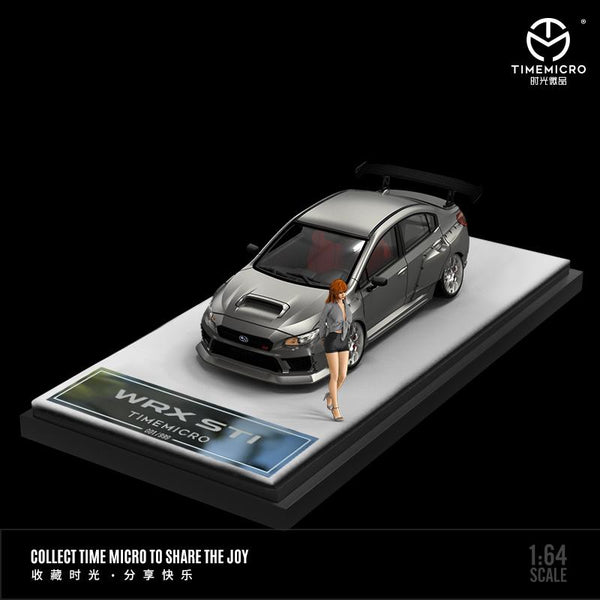 TIME MICRO 1/64 Subaru WRX STi Liquid Silver with Figurine