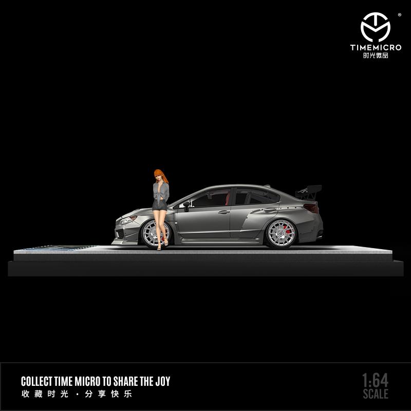 TIME MICRO 1/64 Subaru WRX STi Liquid Silver with Figurine