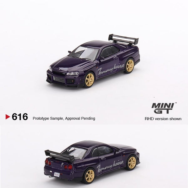 PREORDER MINI GT 1/64 Nissan Skyline GT-R (R34) Tommykaira RZ Midnight Purple MGT00616-R (Approx. Release Date : NOVEMBER 2023 subject to manufacturer's final decision)