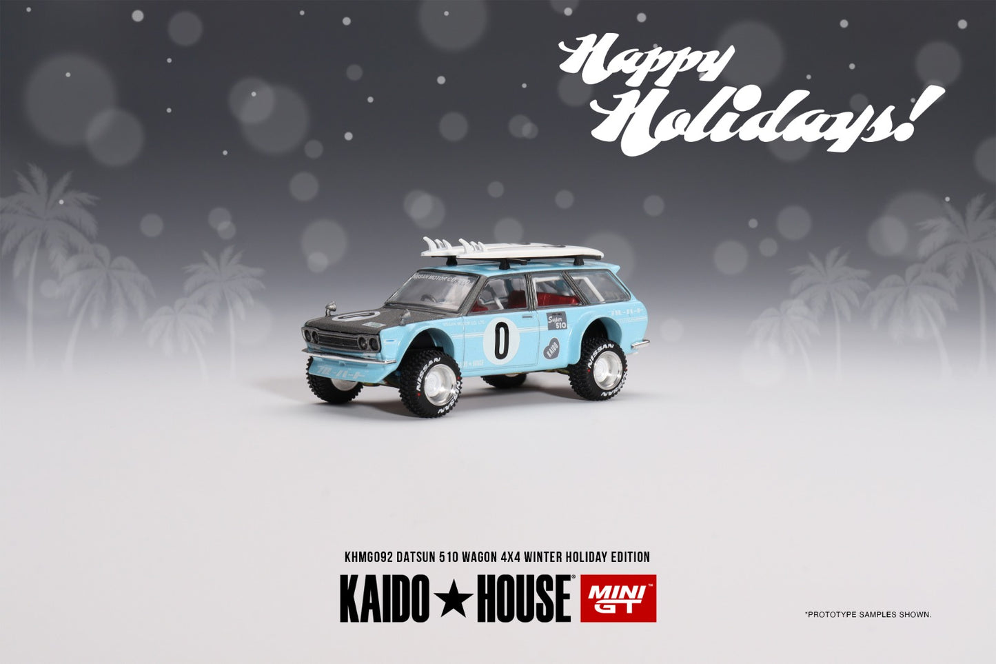 MINI GT x Kaido House 1/64 Datsun KAIDO 510 Wagon Kaido GT Surf Safari RS Winter Spec KHMG092