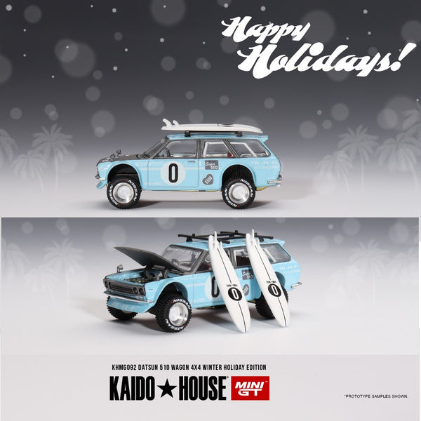 PREORDER MINI GT x Kaido House 1/64 Datsun KAIDO 510 Wagon Kaido GT Surf Safari RS Winter Spec KHMG092 (Approx. Release Date : DECEMBER 2023 subject to manufacturer's final decision)