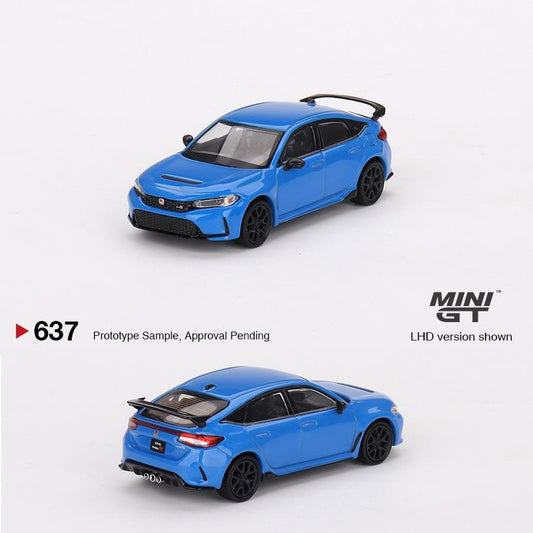 MINI GT 1/64 Honda Civic Type R Boost Blue Pearl 2023 LHD MGT00637-L