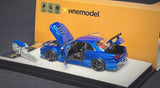 PGM x One Model 1/64 R34 Z Tune Metallic Blue Fully Opened (A) Ordinary Rectangular Display Box