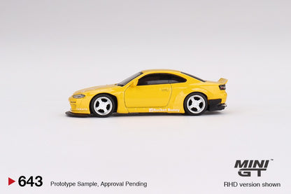 MINI GT 1/64 Nissan Silvia S15 Rocket Bunny Bronze Yellow RHD MGT00643-R