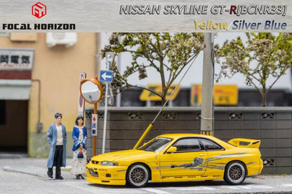 FOCAL HORIZON 1/64 Nissan Skyline GT-R BCNR33 Yellow