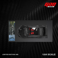 TIME MICRO x GDO 1/64 Honda Civic MUGEN RR Full carbon fiber black with figurine
