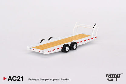 MINI GT 1/64 Car Hauler Trailer White MGTAC21