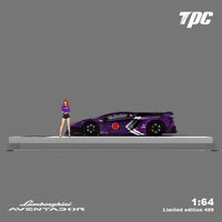 PREORDER TPC 1/64  LBWK Aventador 700GT EVO Matte Zero War Purple with Figure (Approx. Release Date : DEC 2023 subject to the manufacturer's final decision)