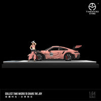 PREORDER TIME MICRO 1/64 992 GT3 RS Pink Pig #23 with Figurine TM644604-1 (Approx. Release Date: JAN 2024 and subject to the manufacturer's final decision)