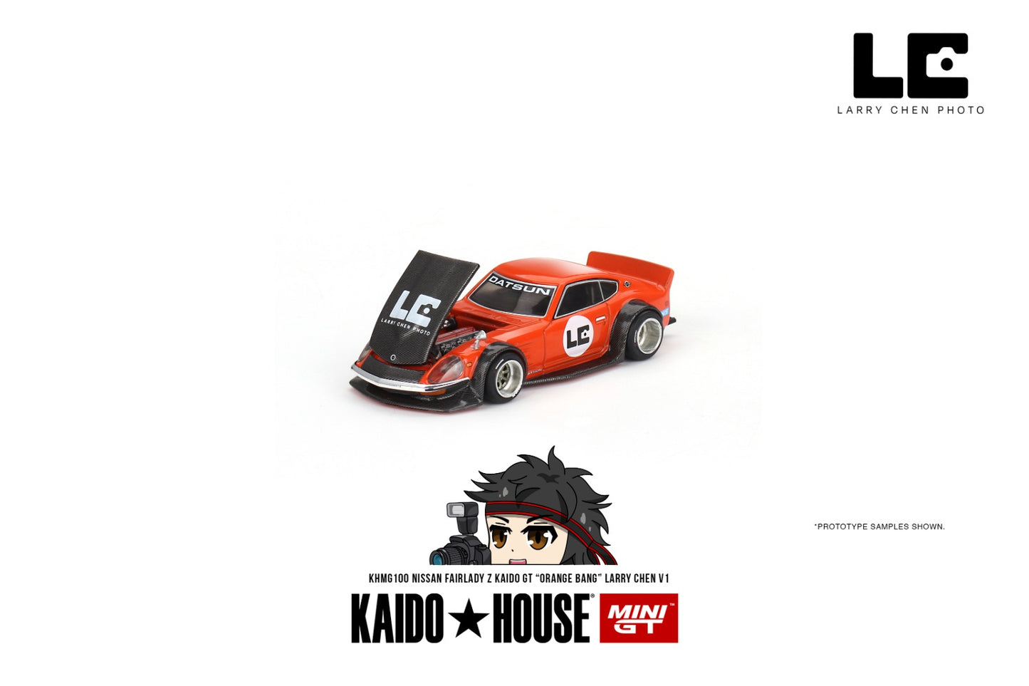 MINI GT x Kaido House 1/64 Nissan Fairlady Z Kaido GT "ORANGE BANG" Larry Chen V1 KHMG100