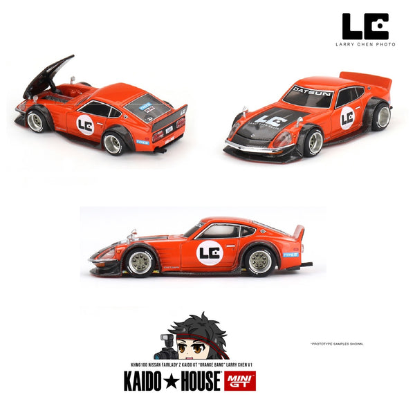 PREORDER MINI GT x Kaido House 1/64 Nissan Fairlady Z Kaido GT "ORANGE BANG" Larry Chen V1 KHMG100 (Approx. Release Date : Q1 2024 subject to manufacturer's final decision)