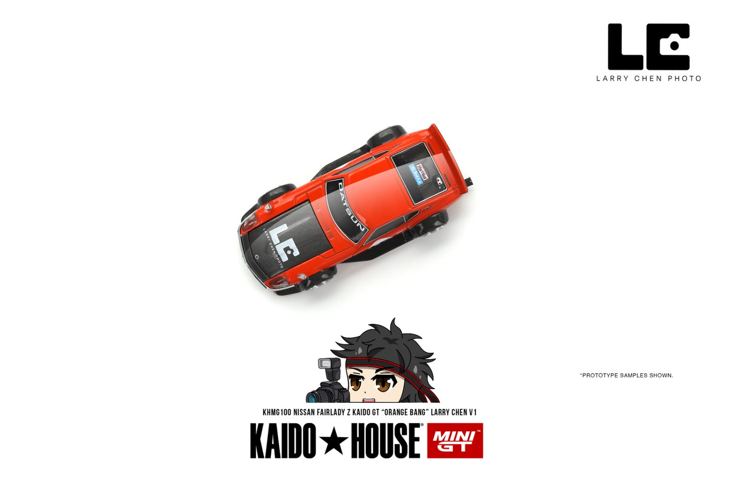 MINI GT x Kaido House 1/64 Nissan Fairlady Z Kaido GT "ORANGE BANG" Larry Chen V1 KHMG100