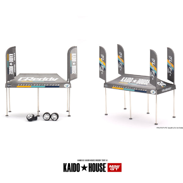 PREORDER MINI GT x Kaido House 1/64 Kaido House GREDDY Tent V1 KHMG101 (Approx. Release Date : Q1 2024 subject to manufacturer's final decision)