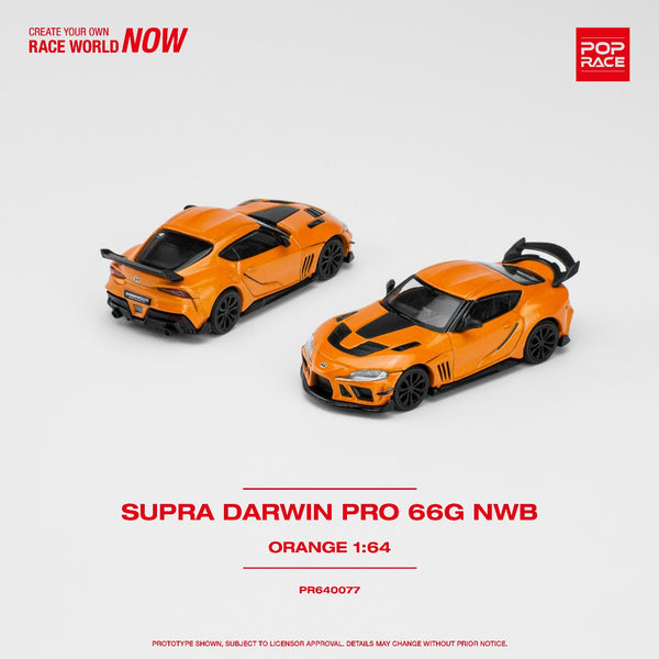 PREORDER POPRACE 1/64 Supra Darwin Pro 66G NWB - Orange PR640077 (Approx. Release Date: Q4 2023 and subject to the manufacturer's final decision)