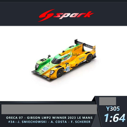 Sparky 1/64 Oreca 07 - Gibson No.34 INTER EUROPOL COMPETITION Winner LM P2 class 24H Le Mans 2023 J. Smiechowski - A. Costa - F. Scherer Y305