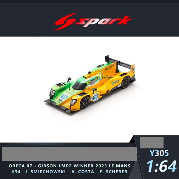 PREORDER Sparky 1/64 Oreca 07 - Gibson No.34 INTER EUROPOL COMPETITION Winner LM P2 class 24H Le Mans 2023 J. Smiechowski - A. Costa - F. Scherer Y305  (Approx. Release Date : MARCH 2024 subject to the manufacturer's final decision)