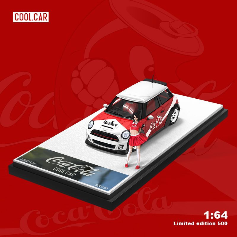 CoolCar 1/64 Coca Cola Mini Cooper with Figurine