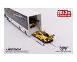 MINI GT 1/64 Corvette Racing C8.R Racing Transporter Set MGTS0009