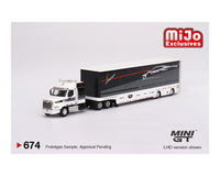 MINI GT 1/64 Corvette Racing C8.R Racing Transporter Set MGTS0009