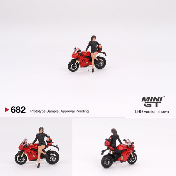 PREORDER MINI GT 1/64 Ducati Panigale V4 S w/ Ducati Girl MGT00682-L (Approx. Release Date : MARCH 2024 subject to manufacturer's final decision)