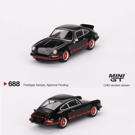 MINI GT 1/64 Porsche 911 Carrera RS 2.7 Black with Red Livery LHD MGT00688-L
