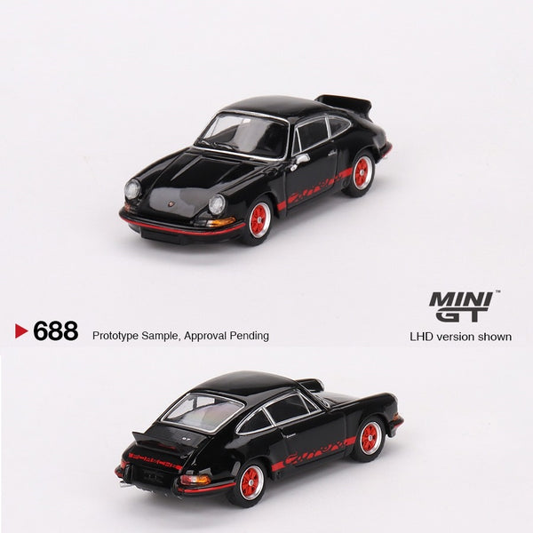 PREORDER MINI GT 1/64 Porsche 911 Carrera RS 2.7 Black with Red Livery LHD MGT00688-L (Approx. Release Date : MARCH 2024 subject to manufacturer's final decision)