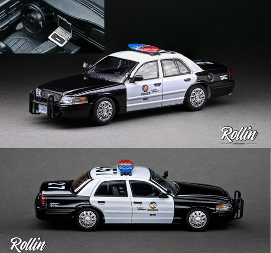 Rollin 1/64 Ford CV Victoria Crown - LAPD Los Angeles Police Car