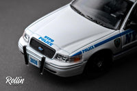 PREORDER Rollin 1/64 Ford CV Victoria Crown - NYPD New York City Police Car (Approx. Release Date : Q1 2024 subject to manufacturer's final decision)