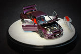 PGM x One Model 1/64 R34 Z Tune Midnight Puprle Fully Opened (B) Delux Round Display Box