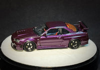 PGM x One Model 1/64 R34 Z Tune Midnight Puprle Fully Opened (B) Delux Round Display Box